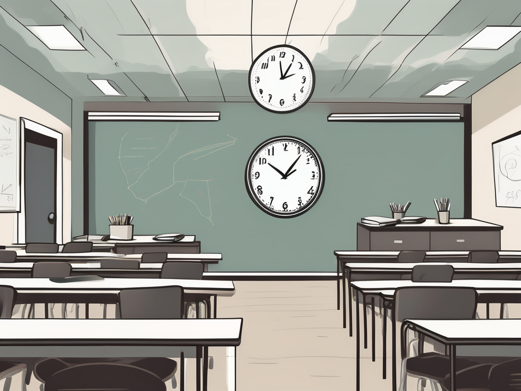 A classroom setting with empty desks symbolizing the lack of teachers