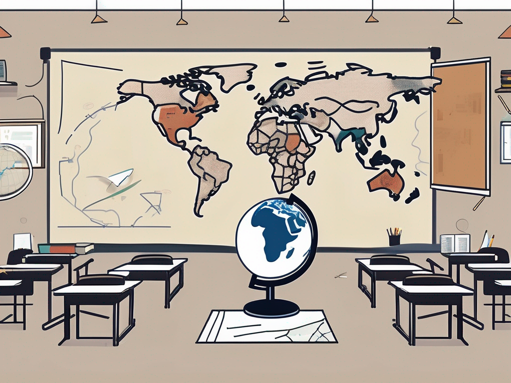 A classroom setting with distinctive cultural elements from both thailand and the philippines