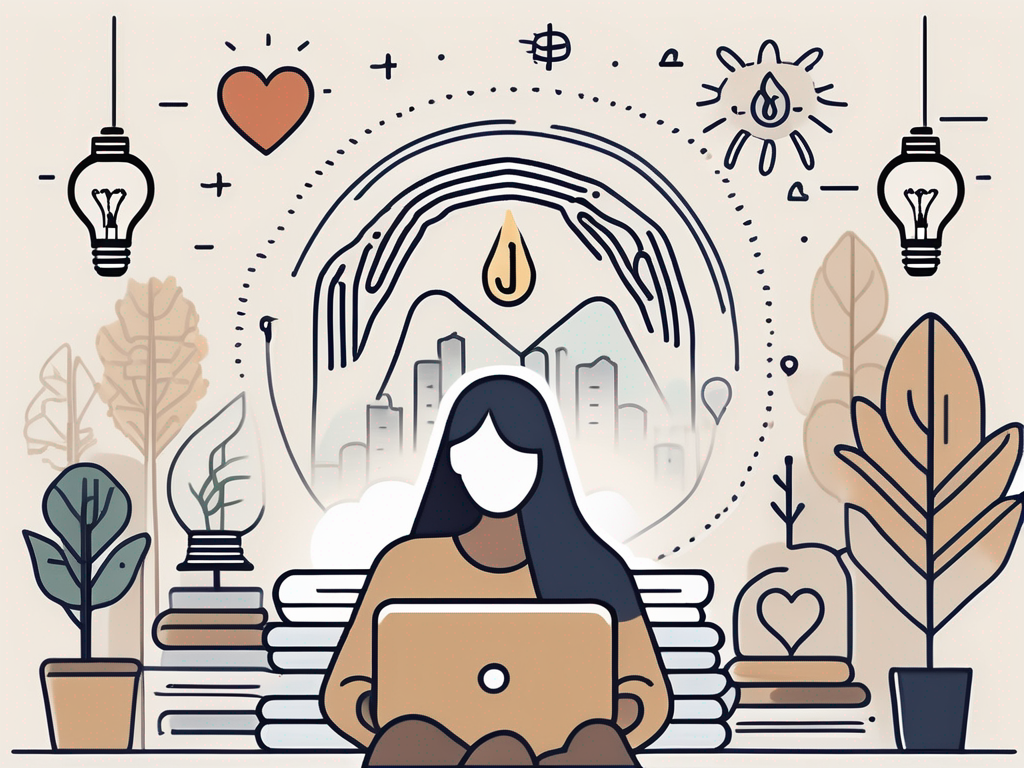 A serene international school environment in malaysia with symbolic icons of mental health resources