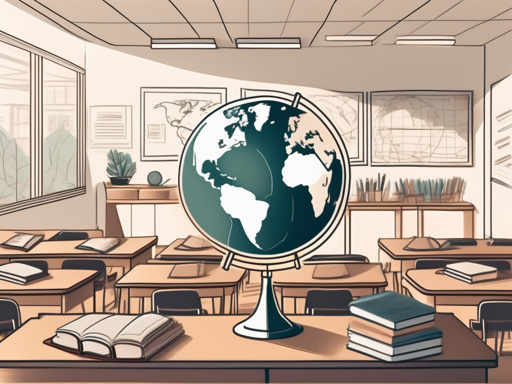 A classroom setting with diverse cultural elements