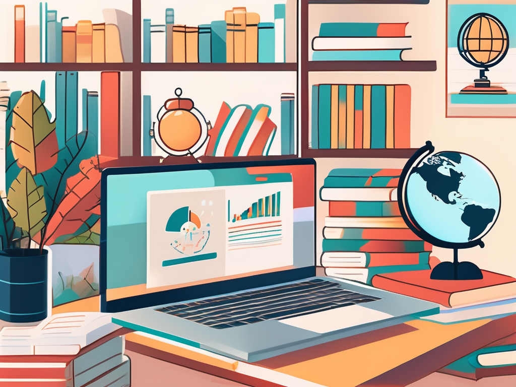 A vibrant classroom setting in thailand with diverse educational tools and elements that symbolize student engagement