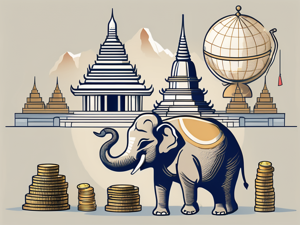 A classroom setting with iconic symbols of thailand