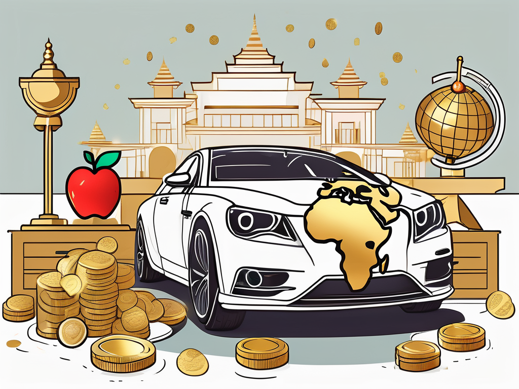 A classroom setting with an apple on the teacher's desk