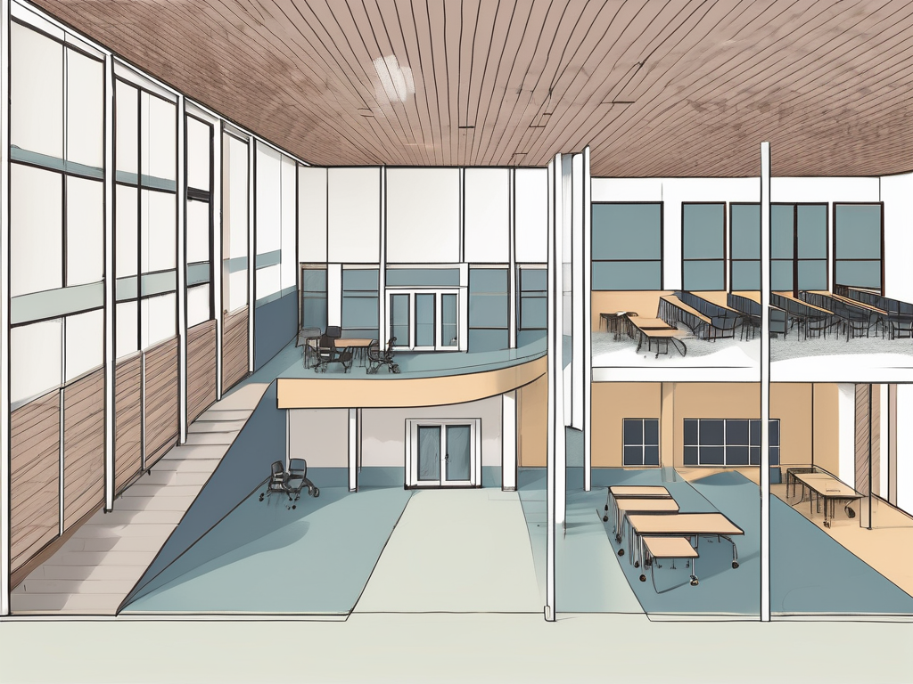 A vietnamese classroom with a chalkboard