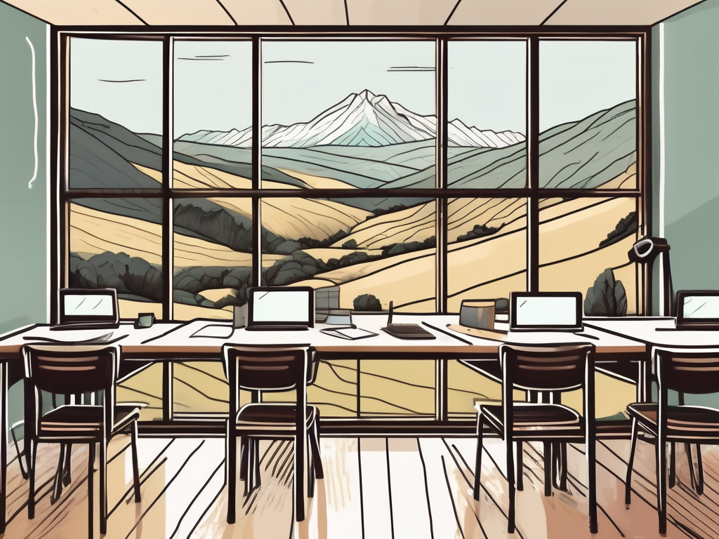 A traditional saudi arabian classroom setting with an empty teacher's desk