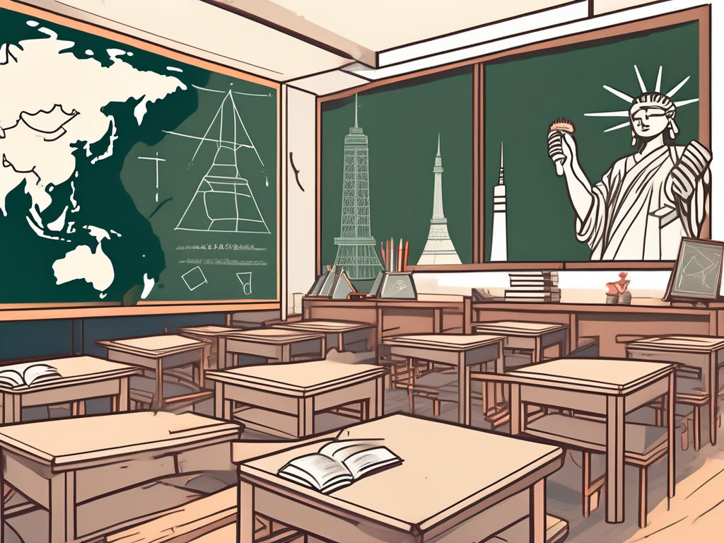 A classroom with traditional japanese elements