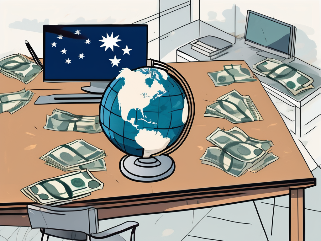 A classroom setting with a globe