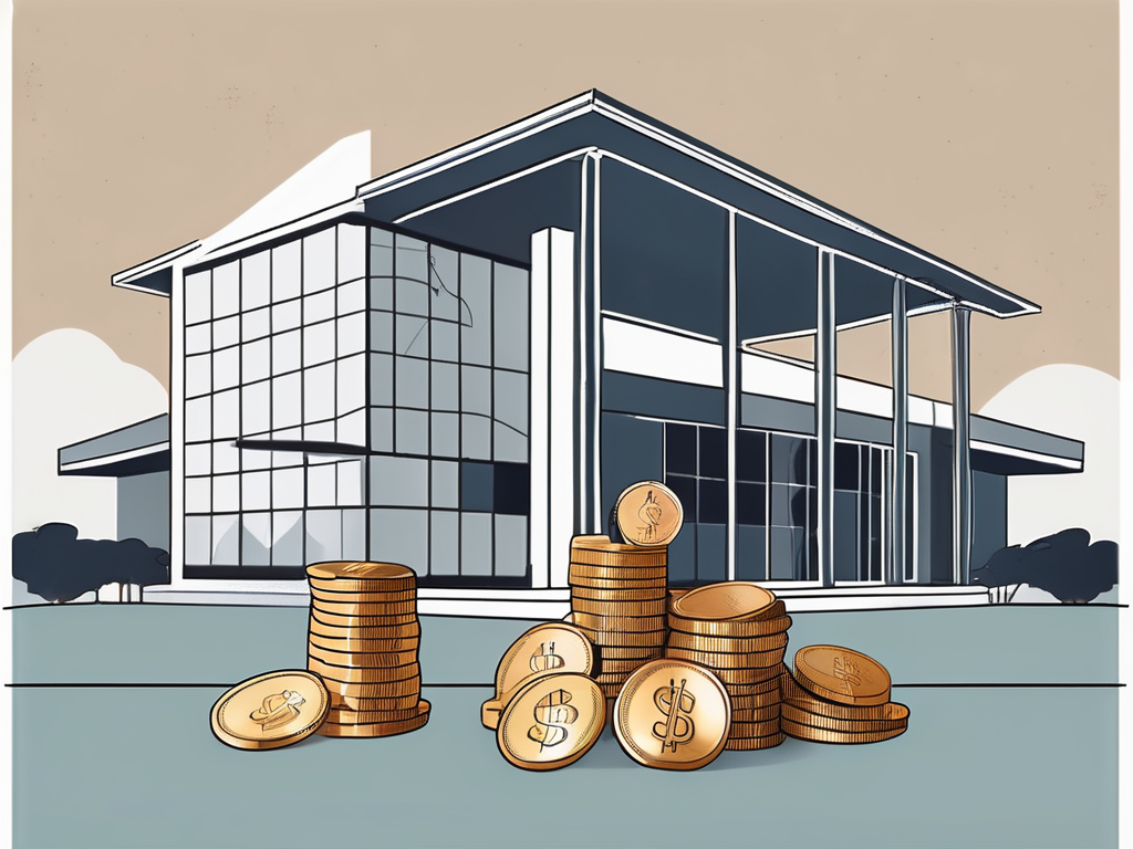 An international school building in barbados with a symbolic balance scale on top