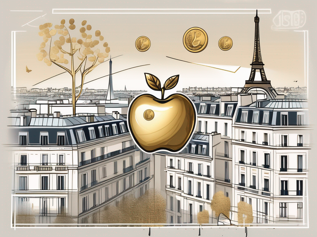 A picturesque parisian landscape with an international school building in the foreground and the iconic eiffel tower in the background