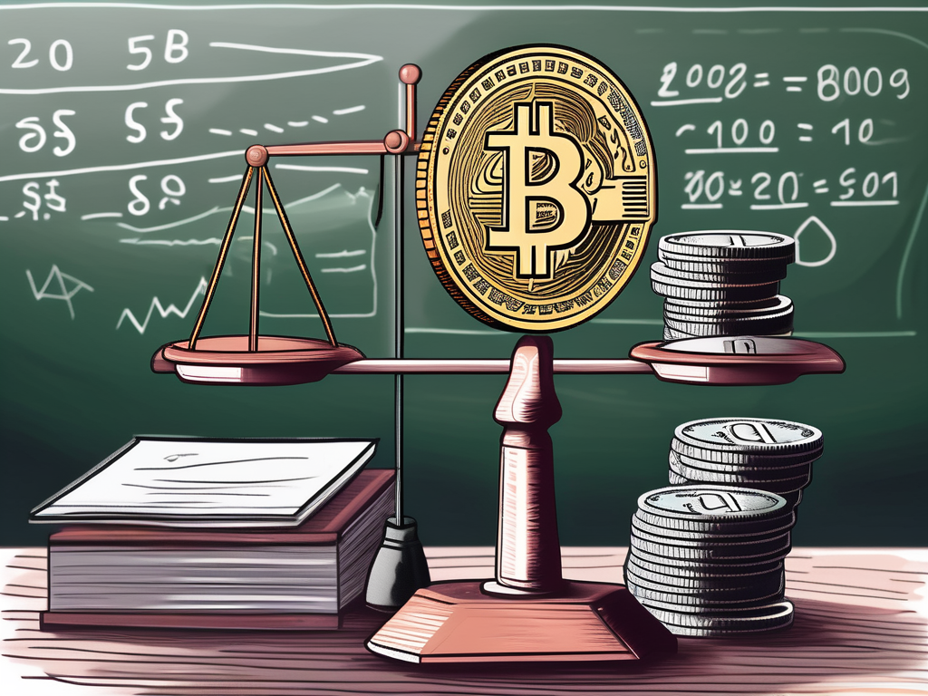 A scale balancing a stack of qatari riyals on one side and british pound coins on the other
