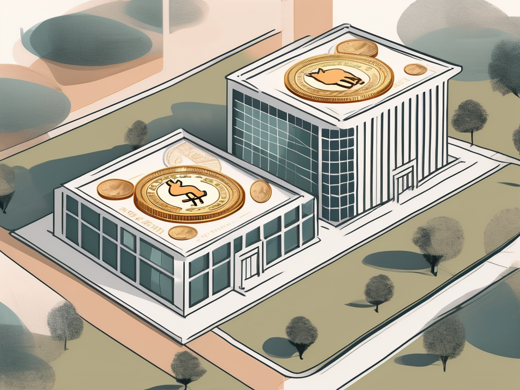 An international school building in dubai with a symbolic representation of money