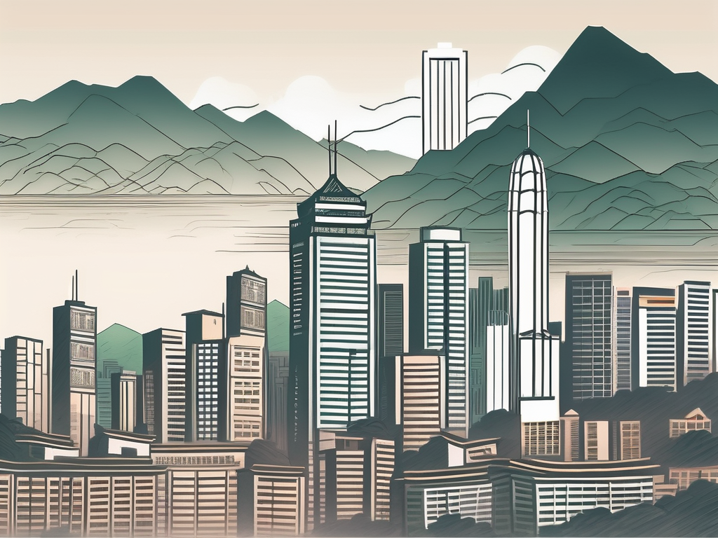 A traditional hong kong skyline