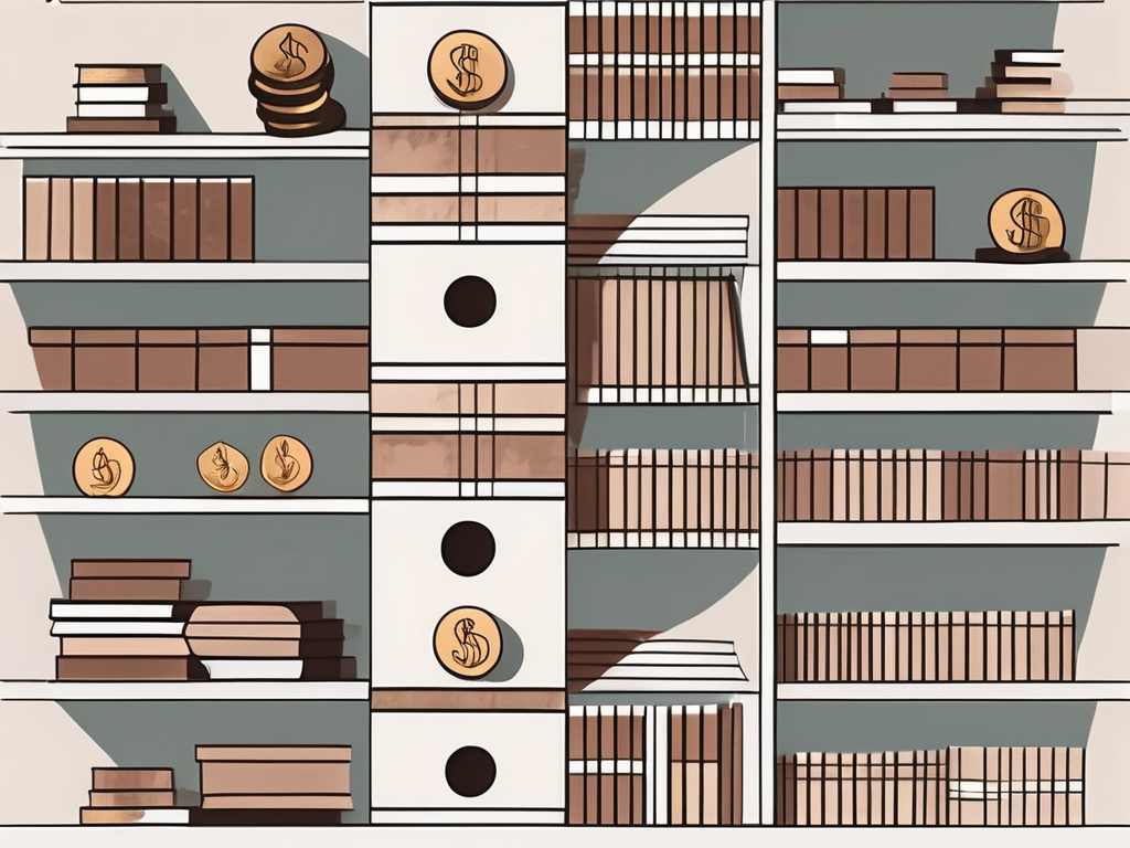 An international school building in latvia with a symbolic scale balancing books and coins