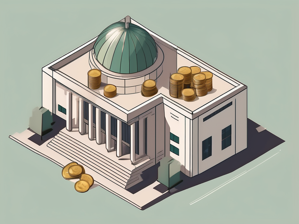 An international school building in oman with a symbolic representation of currency