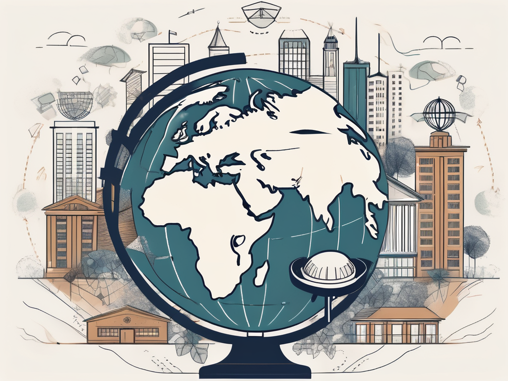 A globe focused on australia