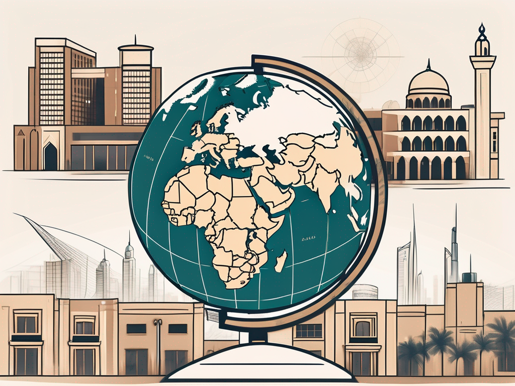 A globe focused on the united arab emirates