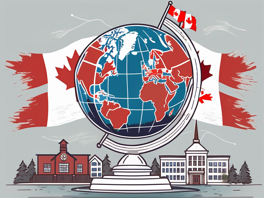 A globe focused on canada