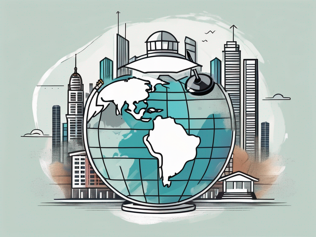 A globe focused on hong kong