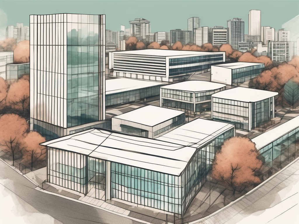 A diverse collection of international school buildings in seoul