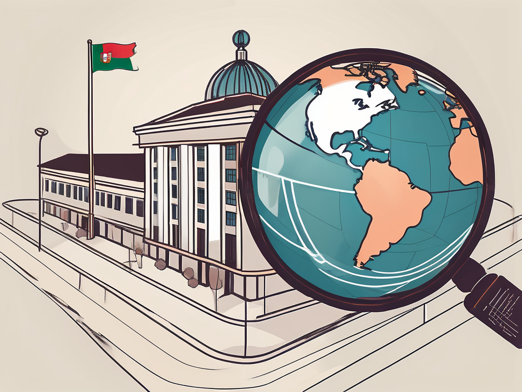 A globe focused on portugal