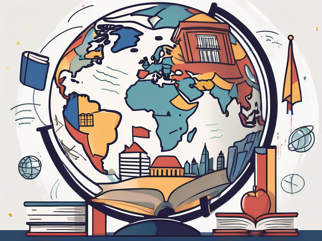 A globe focused on romania