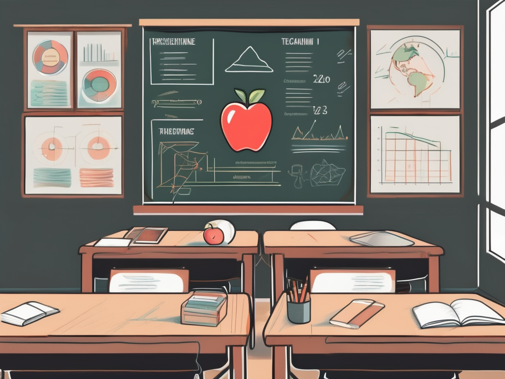 A classroom setting in thailand with a chalkboard