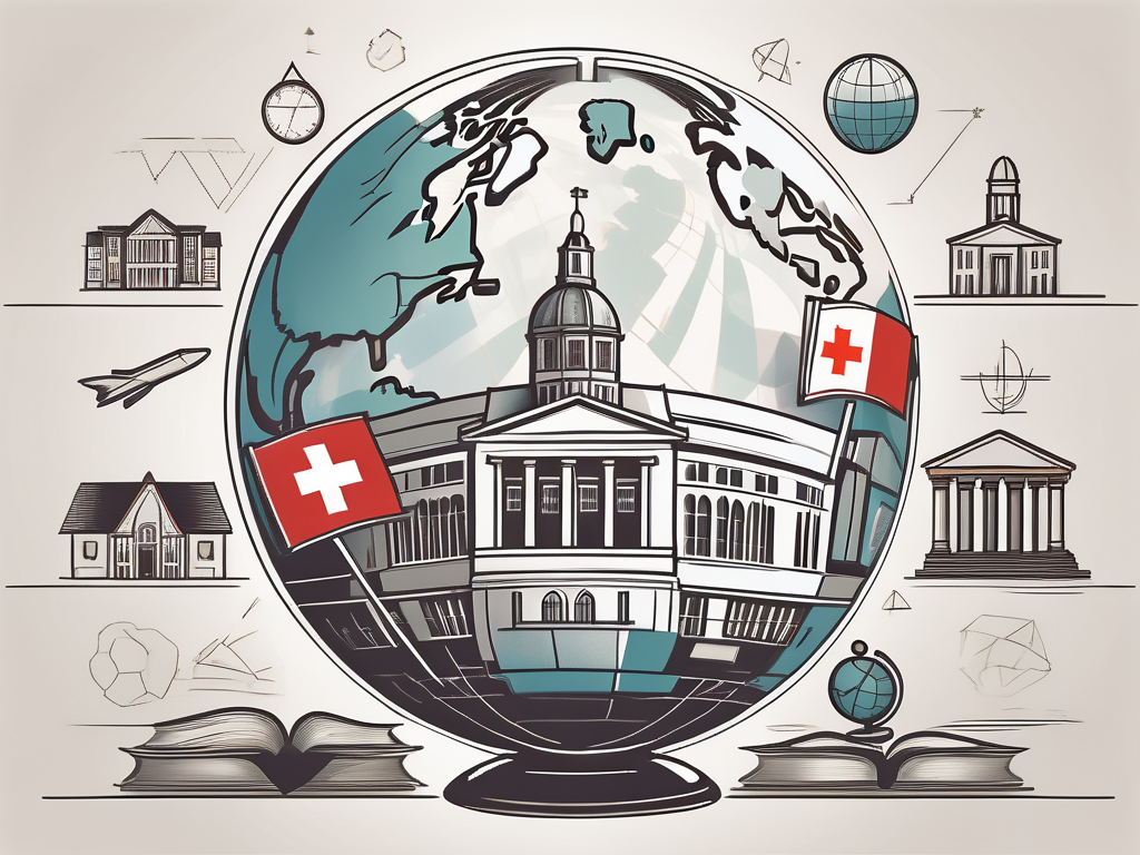 A globe focused on switzerland