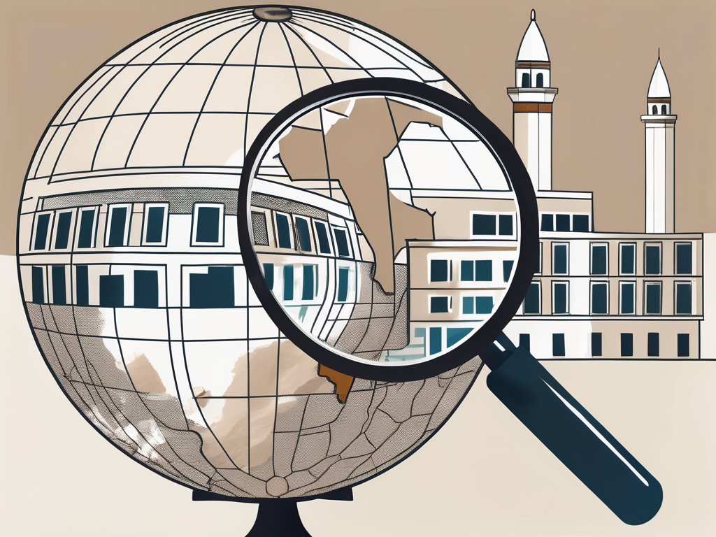 A globe focused on tunisia