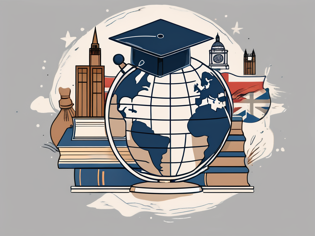 A globe focused on the united kingdom