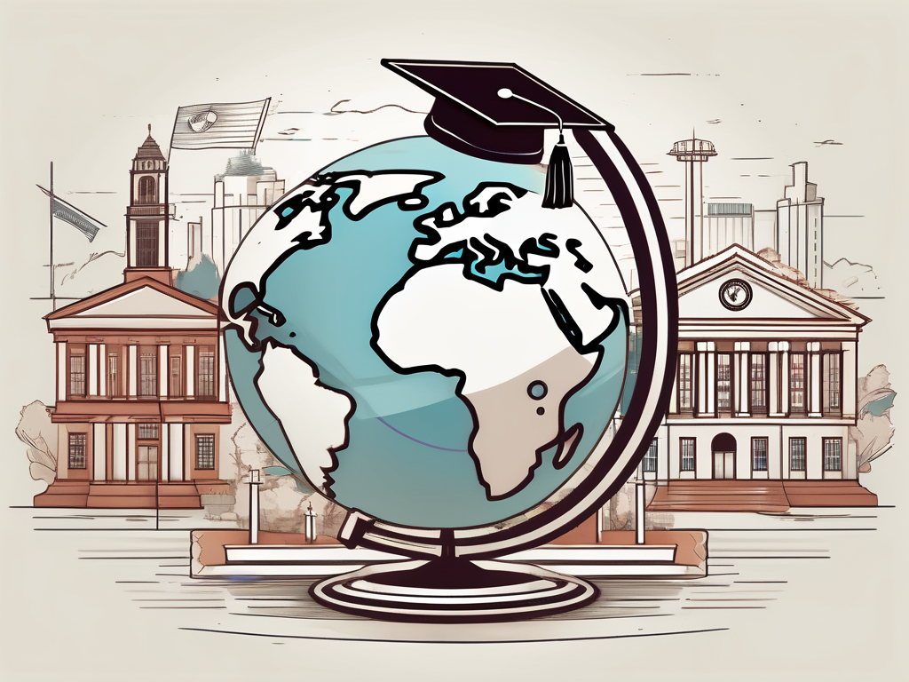 A globe focused on south america with uruguay highlighted