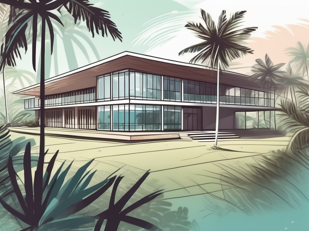 A picturesque international school nestled amidst lush tropical fijian landscapes