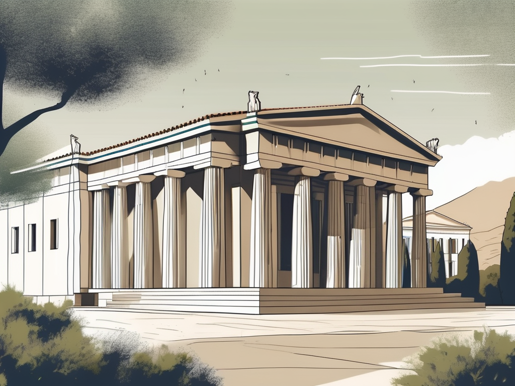 A picturesque international school building in greece