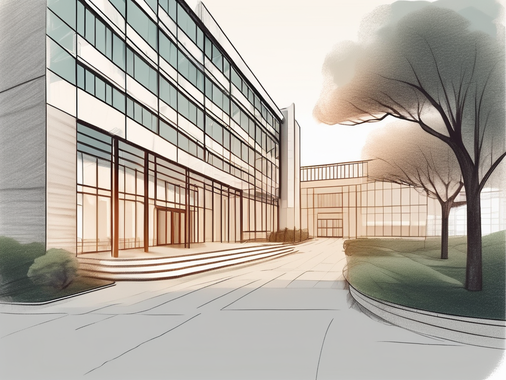 The shanghai livingston american school building with a path leading to its entrance