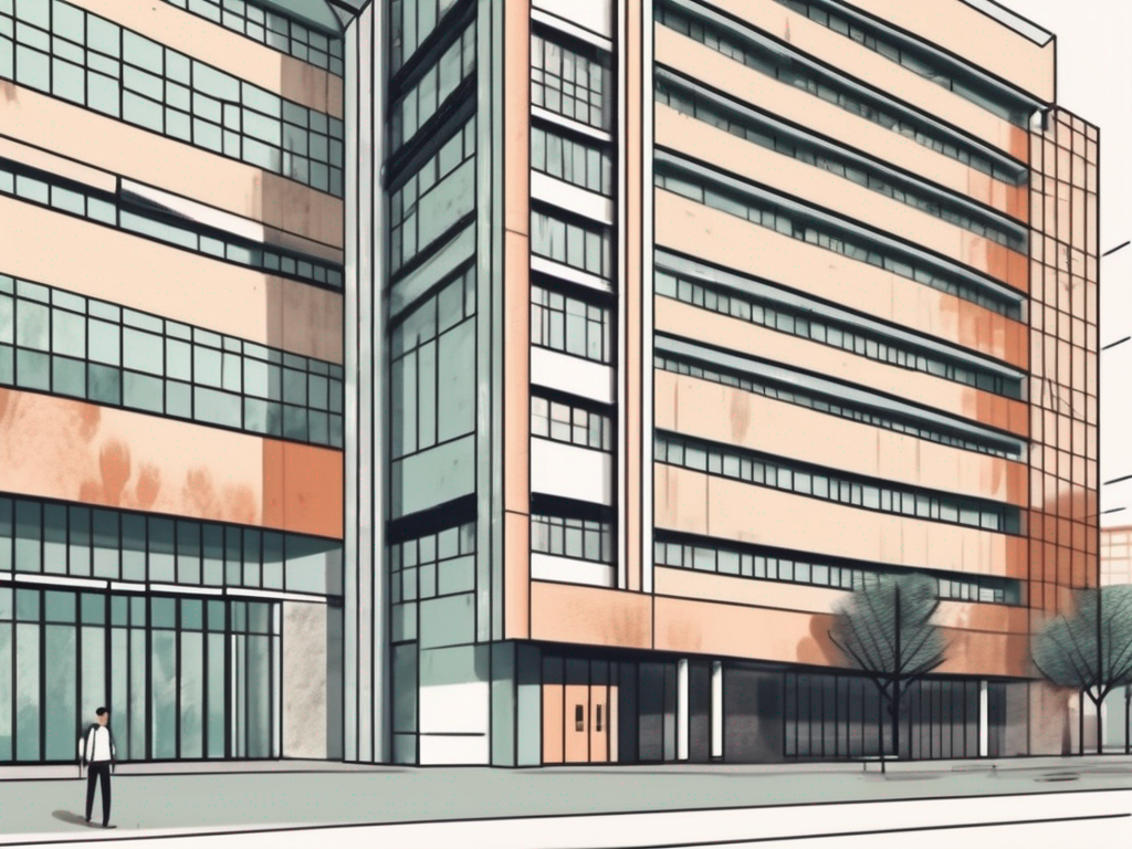 The shanghai qibao dwight high school building with a symbolic representation of a job application