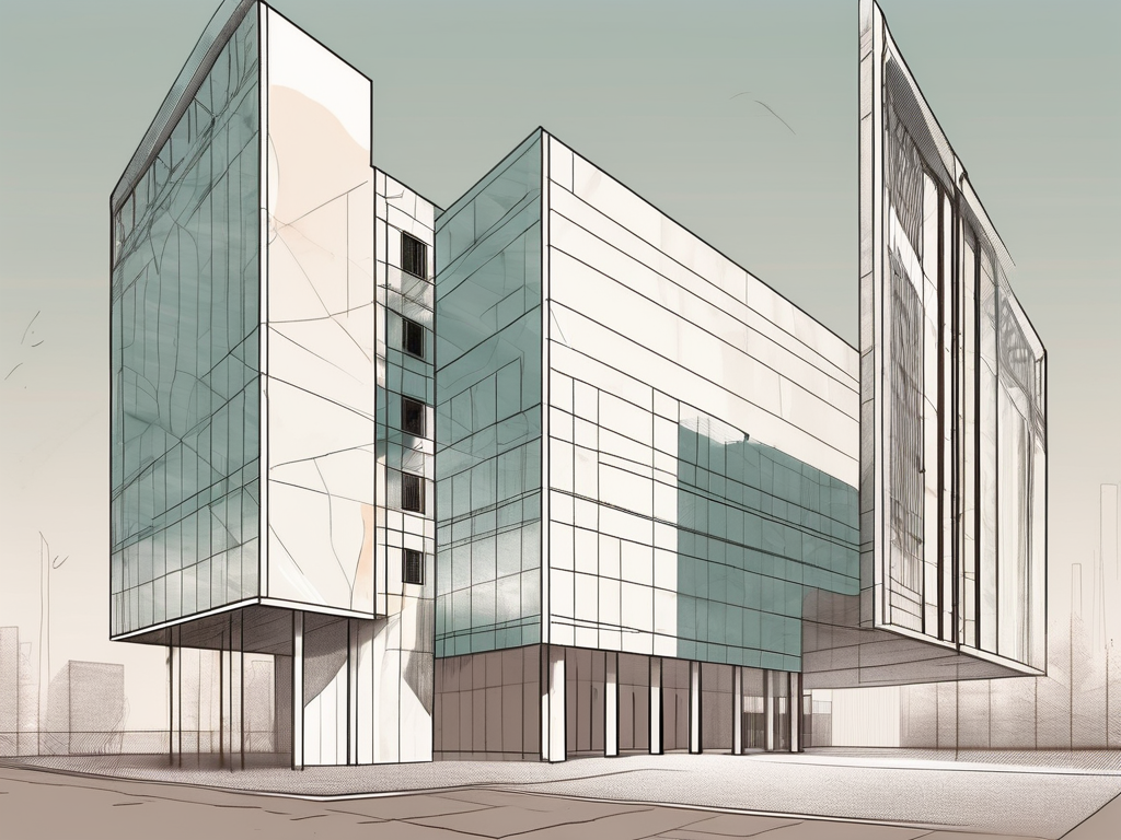 The shanghai world foreign language middle school building with an envelope (symbolizing an application) in the foreground