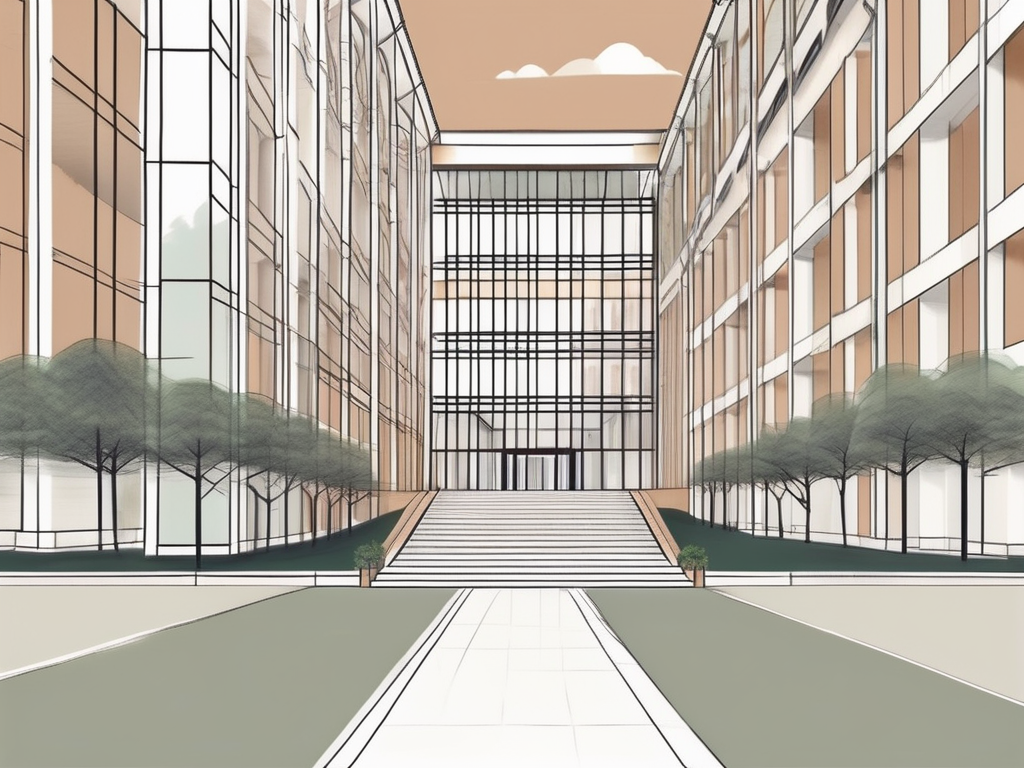 The wellington college international shanghai building with a path leading up to it