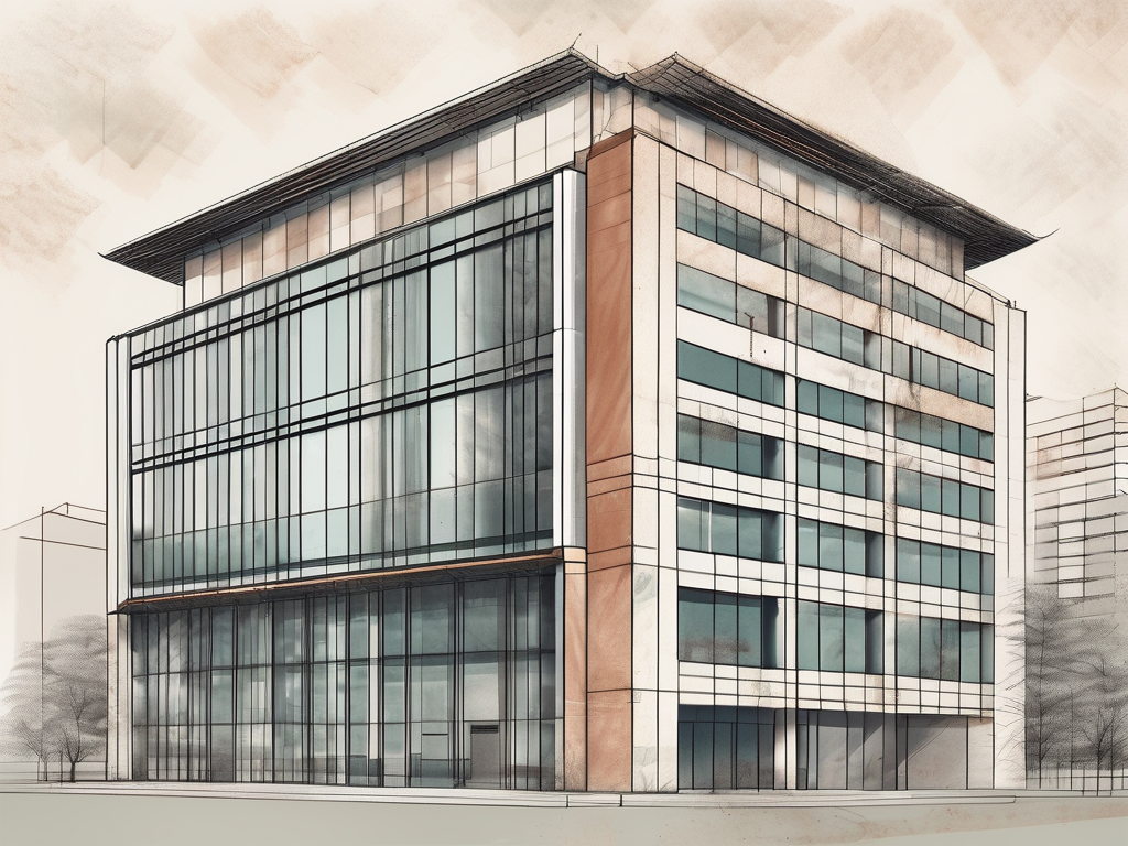 The deutsche botschaftsschule peking building with a few job application documents placed in the foreground