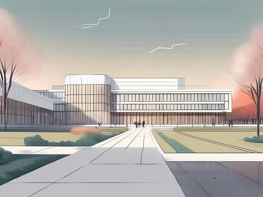 The tsinghua international school building with a path leading towards it