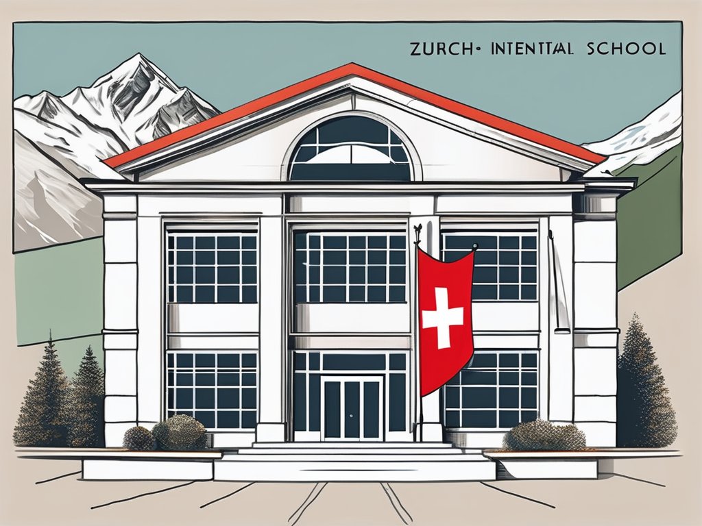 The zurich international school building with a scenic swiss backdrop