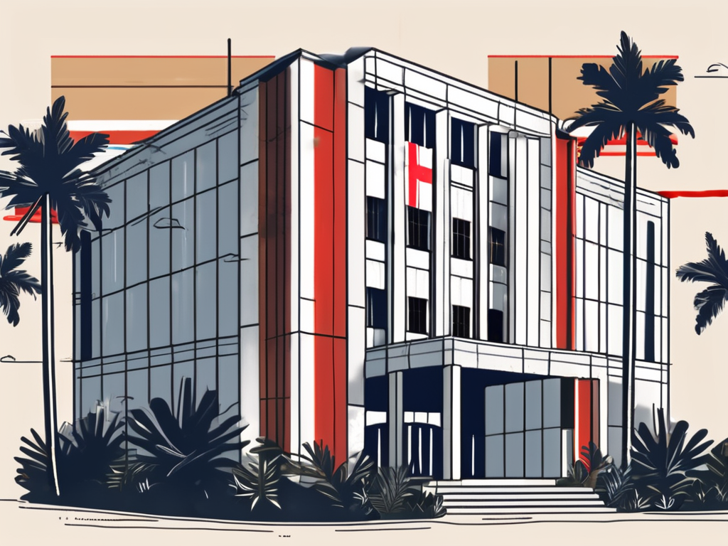 The british school manila building with a philippine flag flying in the front