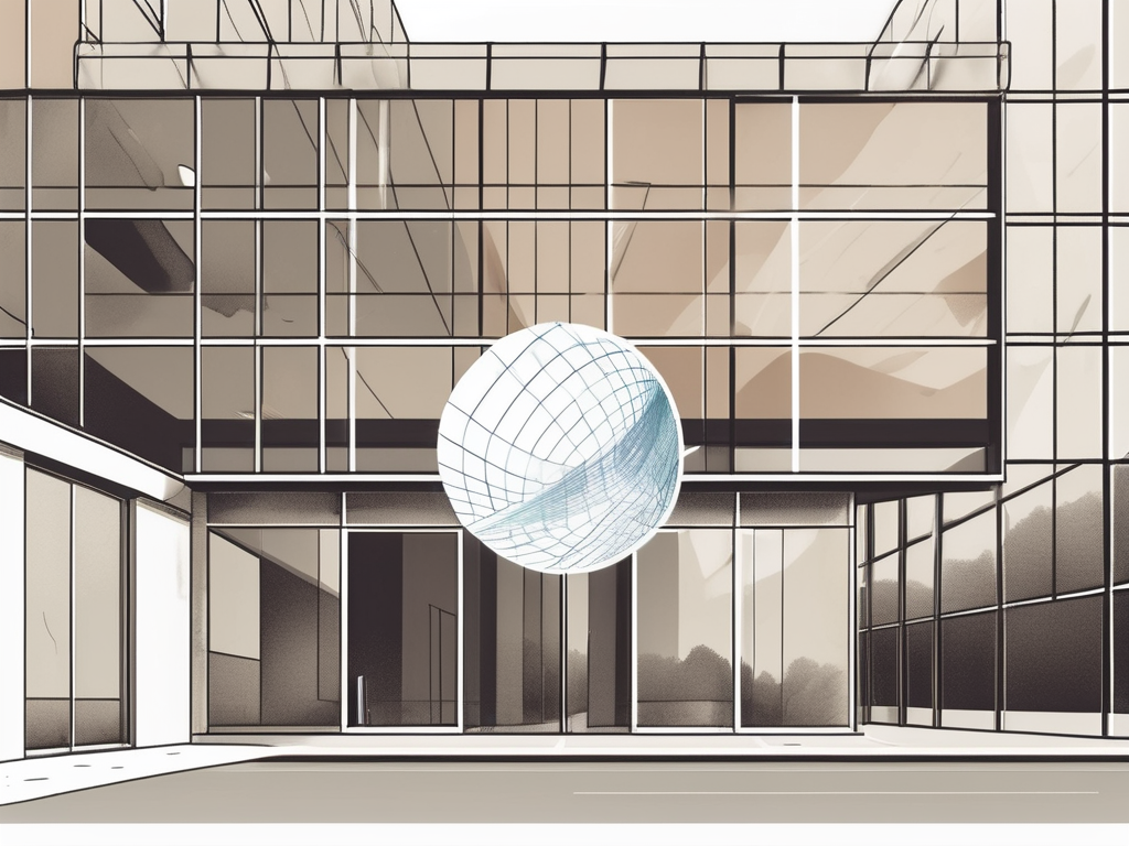 The international school of luxembourg building with a symbolic representation of job opportunities such as a magnifying glass hovering over it