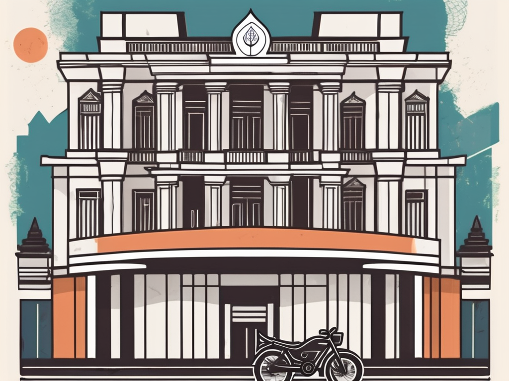 The international school of phnom penh with a few symbolic elements like a briefcase and a passport