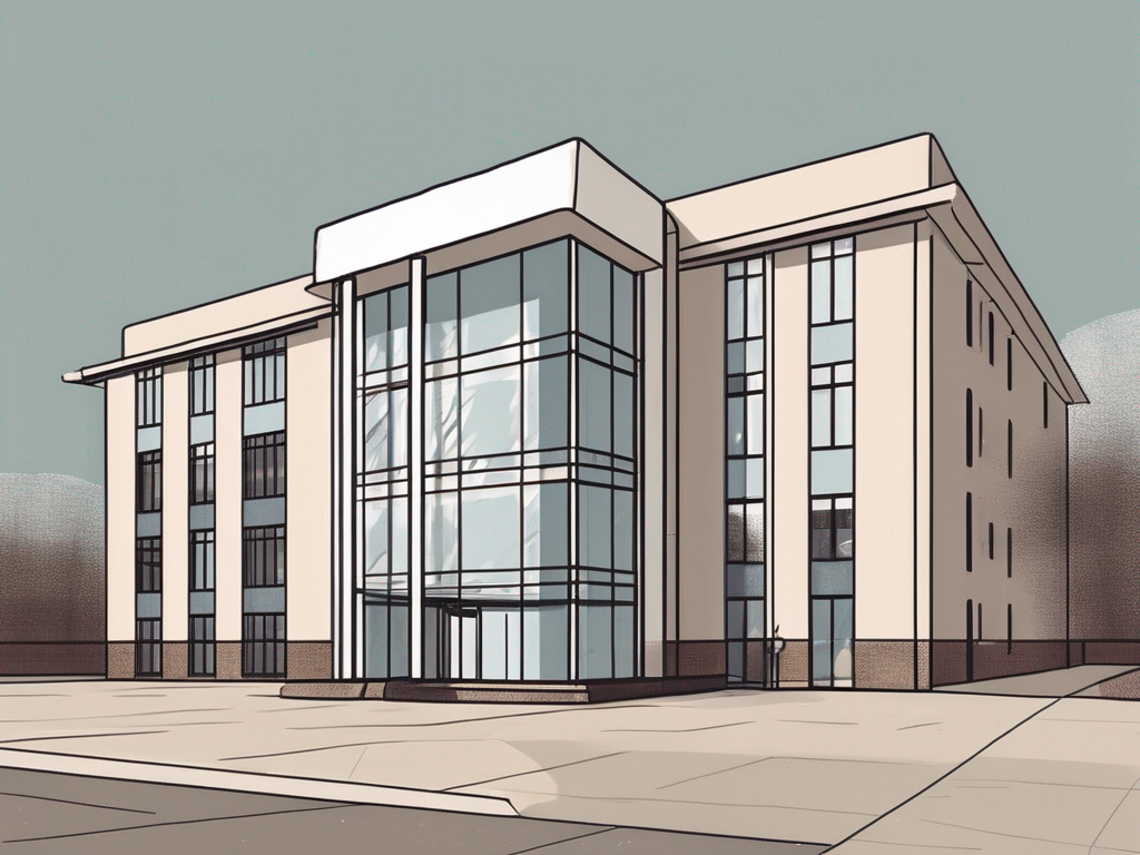 The international school of aberdeen building with a uk flag in the background