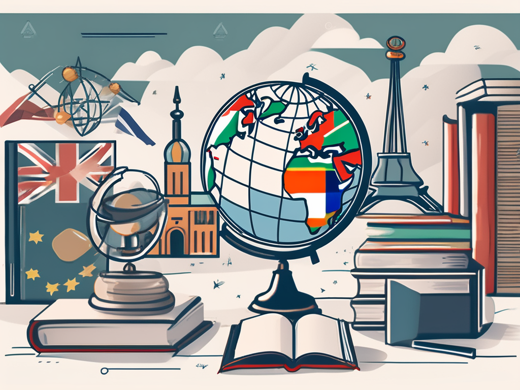 St. john’s international school's campus with iconic educational symbols such as a globe