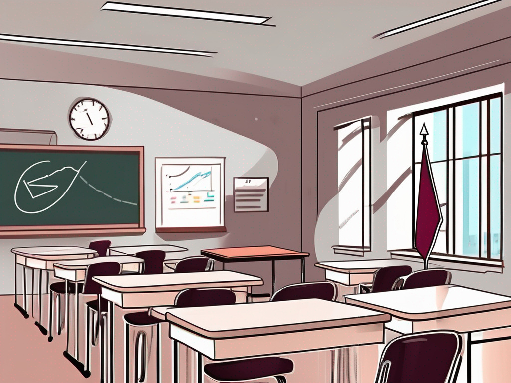 A classroom setting with english textbooks on the desks