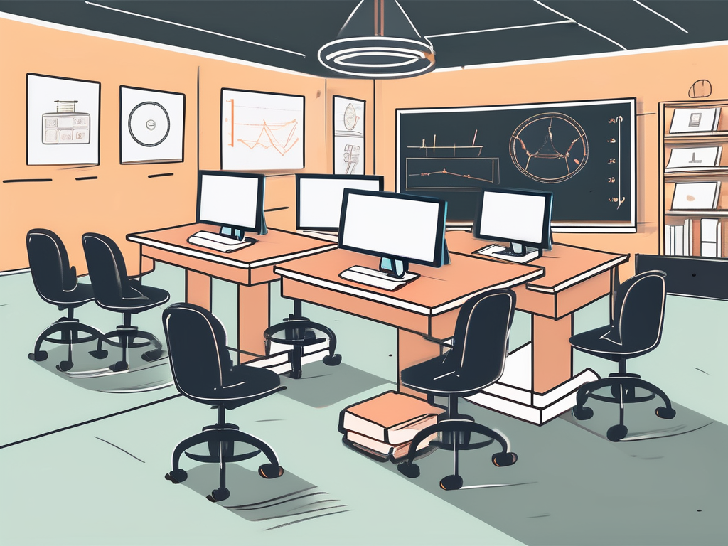 A classroom setting in china featuring a chalkboard