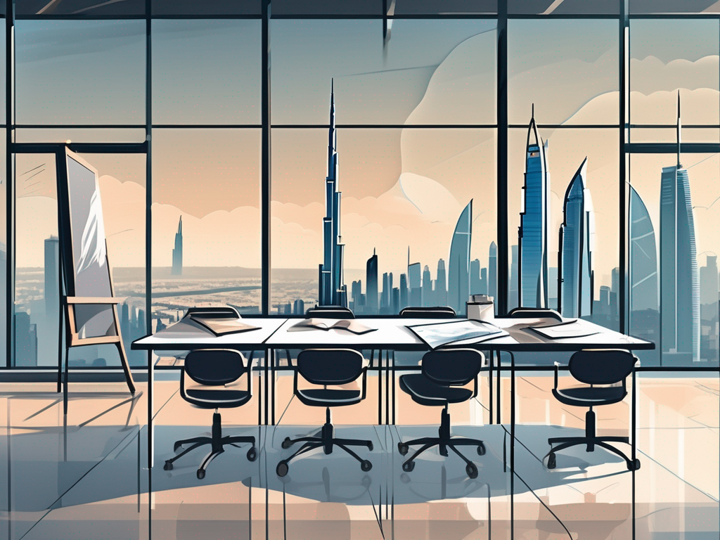 A classroom setting in dubai with english teaching materials