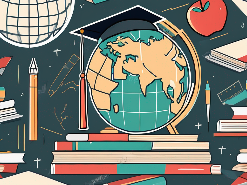 A graduation cap resting on top of a globe