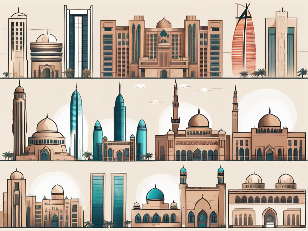 A diverse collection of ten school buildings