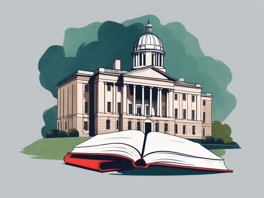 The university of nottingham's iconic trent building with an open book and a graduation cap in the foreground